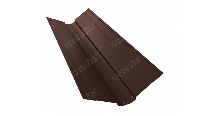 Планка ендовы верхней фигурной 100x100 0,5 Satin RAL 8017 шоколад