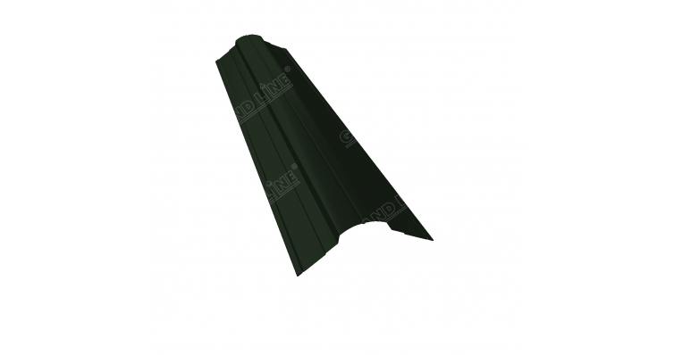 Планка конька фигурного 70x70 0,5 GreenCoat Pural Matt RR 11 темно-зеленый (RAL 6020 хромовая зелень