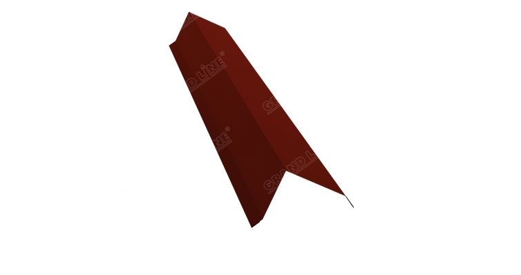 Планка торцевая 80х100 0,5 GreenCoat Pural с пленкой RR 29 красный (RAL 3009 оксидно-красный)