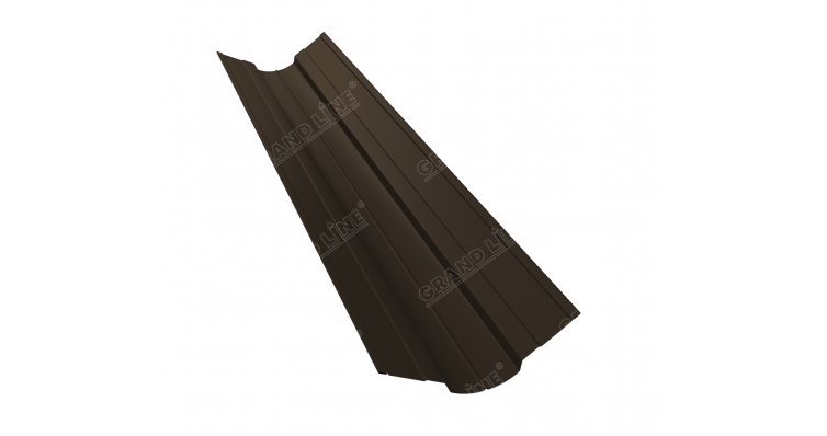 Планка ендовы верхней фигурной 70x70 0,5 Velur RR 32 темно-коричневый