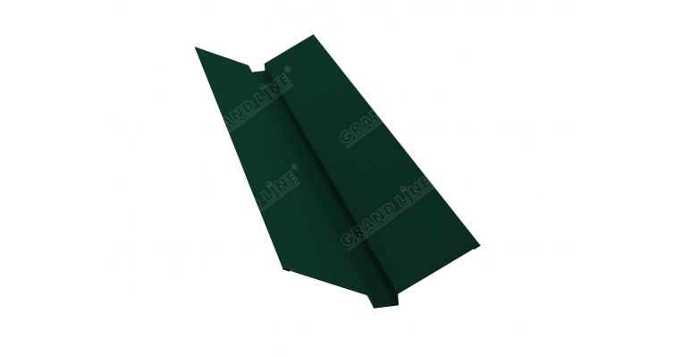 Планка ендовы верхней 115х30х115 0,5 Quarzit с пленкой RAL 6005 зеленый мох