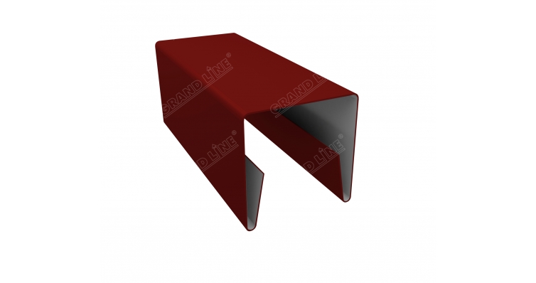 Планка П-образная заборная 20 0,5 Satin с пленкой RAL 3011 коричнево-красный
