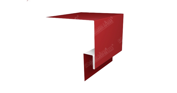 Планка околооконная сложная 200х75х18 (j-фаска) 0,45 PE с пленкой RAL 3003 рубиново-красный