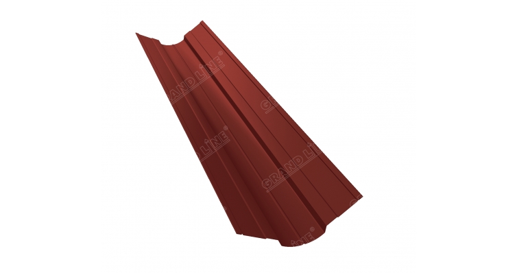 Планка ендовы верхней фигурной 70x70 0,5 Velur RAL 3009 оксидно-красный