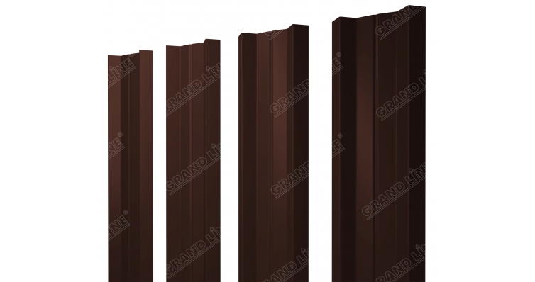 Штакетник М-образный А 0,5 Velur RAL 8017 шоколад