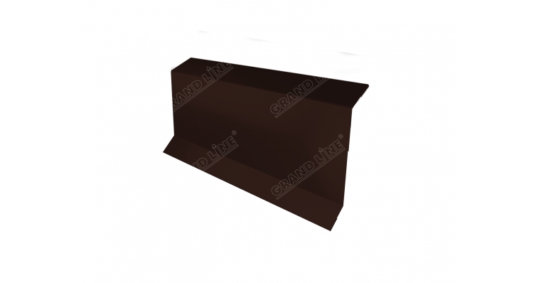 Планка примыкание в штробу 60 Grand Line 0,5 GreenСoat Pural с пленкой RR 887 шоколадно-коричневый (