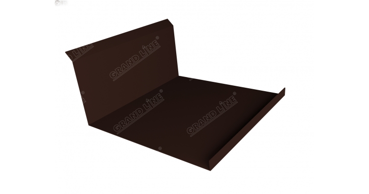 Планка примыкания нижняя 20х122х260х15 0,5 Quarzit с пленкой RAL 8017 шоколад Metallic