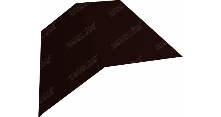 Планка конька плоского 190х190 0,5 Quarzit с пленкой RR 32 темно-коричневый