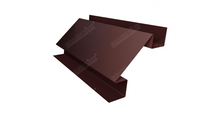 Планка угла внутреннего сложного Экобрус 0,5 Satin с пленкой RAL 8017 шоколад