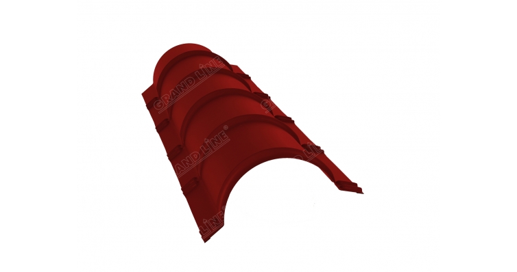 Планка конька полукруглого 0,5 Satin с пленкой RAL 3011 коричнево-красный