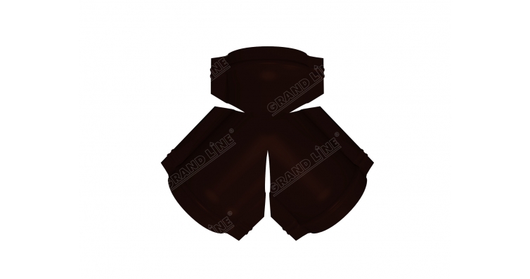 Тройник Y конька полукруглого Velur20 с пленкой RR 32 темно-коричневый