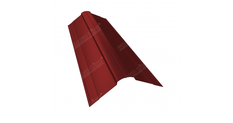 Планка конька фигурного 100x100 0,5 Satin RAL 3011 коричнево-красный
