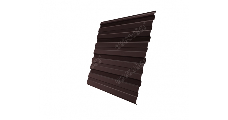 Профнастил С10R Grand Line 0,5 GreenCoat Pural Matt RR 887 шоколадно-коричневый (RAL 8017 шоколад)
