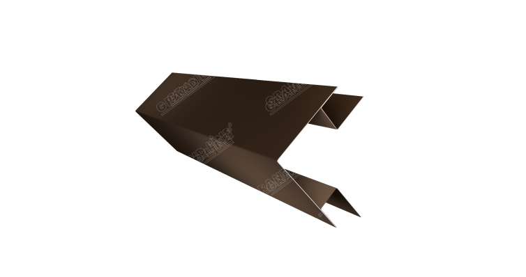 Планка угла внешнего сложного Экобрус 0,5 Satin с пленкой RR 32 темно-коричневый