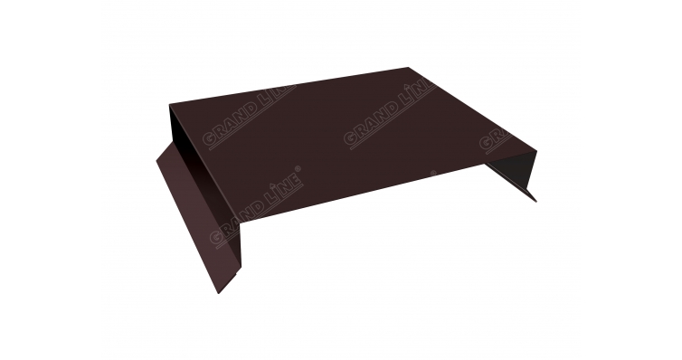 Парапетная крышка прямая 250мм 0,5 Satin с пленкой RAL 8017 шоколад
