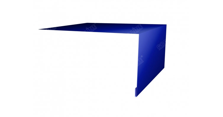 Планка околооконная простая 250х75 0,45 PE с пленкой RAL 5002 ультрамариново-синий