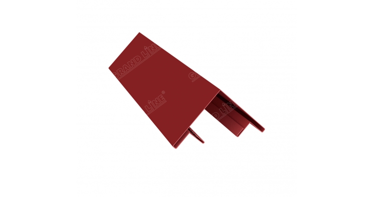 Планка угла внешнего составная верхняя 0,45 PE с пленкой RAL 3011 коричнево-красный
