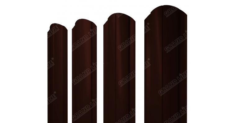 Штакетник Круглый фигурный 0,5 Velur RR 32 темно-коричневый
