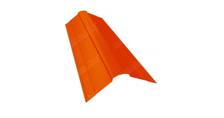 Планка конька фигурного 100x100 0,5 Satin RAL 2004 оранжевый