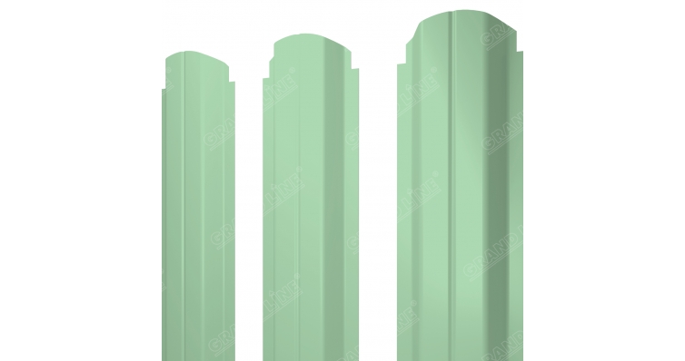 Штакетник П-образный А фигурный 0,5 Satin RAL 6019 бело-зеленый