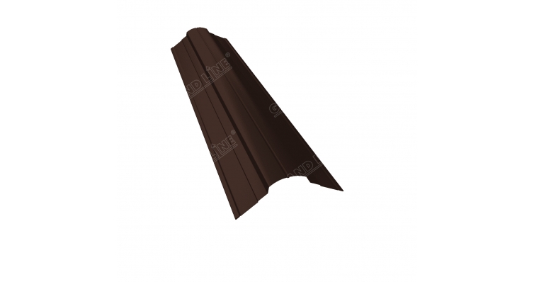 Планка конька фигурного 70x70 0,45 Drap RAL 8017 шоколад