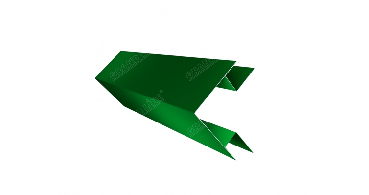 Угол внешний сложный 75х75 0,5 Satin с пленкой RAL 6002 лиственно-зеленый