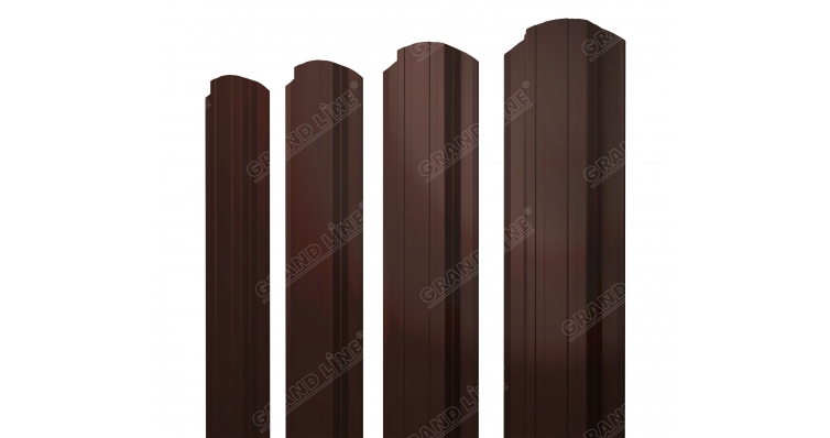 Штакетник Прямоугольный фигурный 0,5 Velur RAL 8017 шоколад