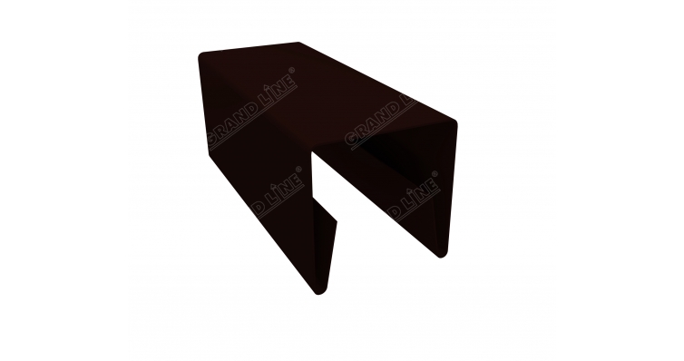 Планка П-образная заборная 20 0,5 Quarzit с пленкой RR 32 темно-коричневый