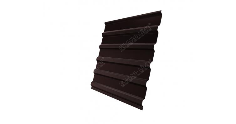 Профнастил С20В Grand Line 0,5 GreenCoat Pural RR 887 шоколадно-коричневый (RAL 8017 шоколад)