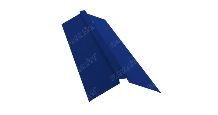 Планка конька плоского 150х40х150 0,5 Satin с пленкой RAL 5002 ультрамариново-синий