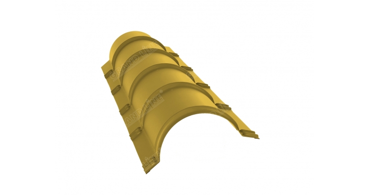 Планка конька полукруглого 0,45 PE с пленкой RAL 1018 цинково-желтый