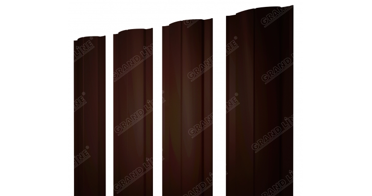 Штакетник Круглый 0,45 PE RR 32 темно-коричневый