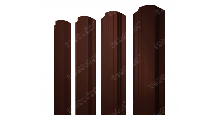 Штакетник Прямоугольный фигурный 0,5 Velur RR 32 темно-коричневый