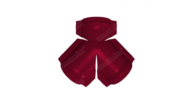 Тройник Y конька полукруглого PE с пленкой RAL 3003 рубиново-красный