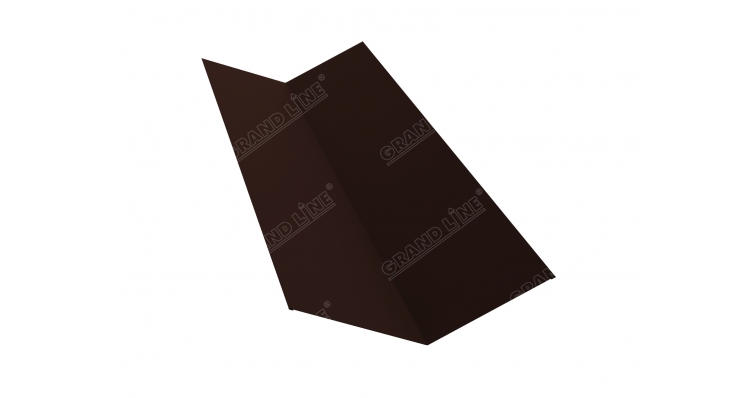 Планка ендовы верхней 145х145 0,5 GreenCoat Pural Matt RR 887 шоколадно-коричневый (8017)