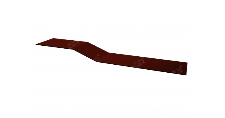 Планка крепежная фальц Grand Line 0,5 GreenCoat Pural с пленкой RR 29 красный (RAL 3009 оксидно-крас