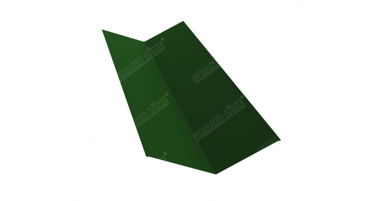 Планка ендовы верхней 145х145 0,5 Satin с пленкой RAL 6002 лиственно-зеленый