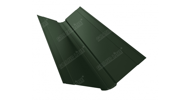 Планка ендовы верхней фигурной 150x150 0,5 GreenCoat Pural RR 11 темно-зеленый (RAL 6020 хромовая зе