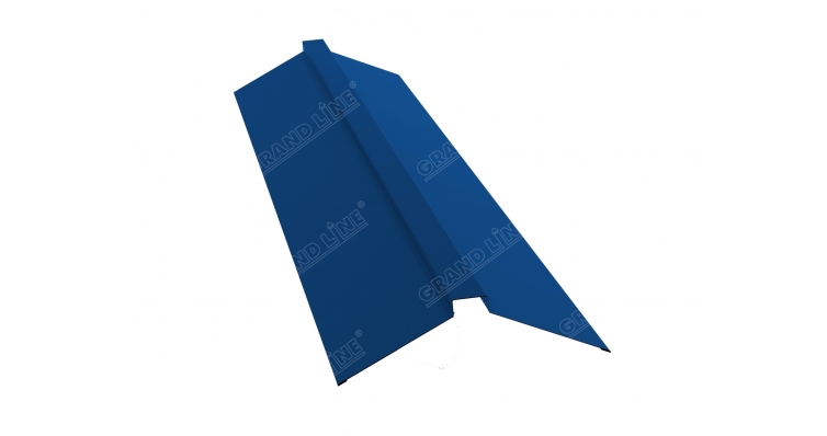 Планка конька плоского 115х30х115 0,5 Satin с пленкой RAL 5005 сигнальный синий