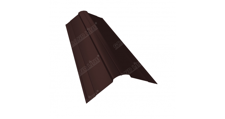 Планка конька фигурного 100x100 0,5 GreenСoat Pural Matt RR 887 шоколадно-коричневый (RAL 8017 шокол