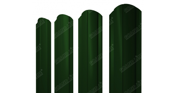 Штакетник Круглый фигурный 0,5 Velur RAL 6005 зеленый мох