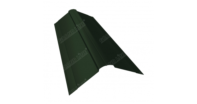 Планка конька фигурного 150x150 0,5 GreenCoat Pural RR 11 темно-зеленый (RAL 6020 хромовая зелень)