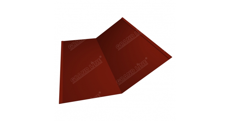 Планка ендовы нижней 300х300 0,5 GreenCoat Pural с пленкой RR 29 красный (RAL 3009 оксидно-красный)