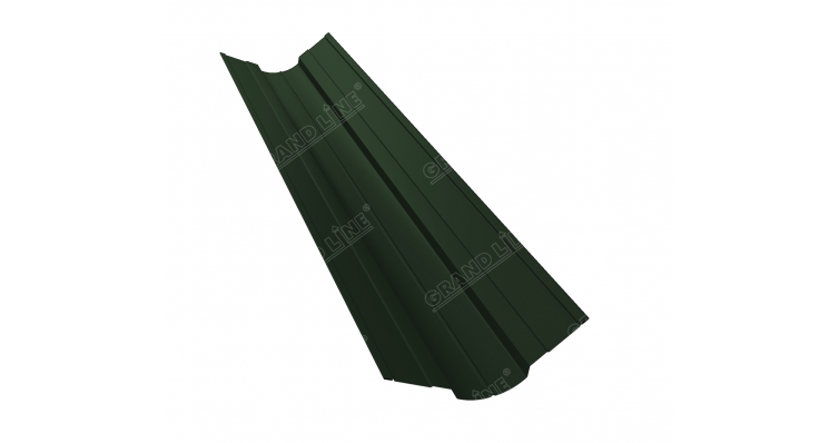 Планка ендовы верхней фигурной 70x70 0,5 GreenCoat Pural Matt RR 11 темно-зеленый (RAL 6020 хромовая