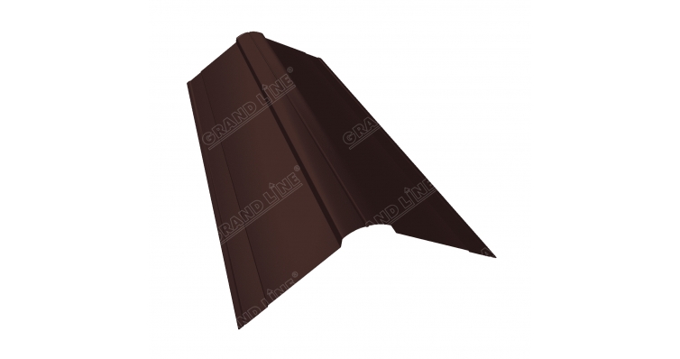 Планка конька фигурного 150x150 0,5 GreenCoat Pural RR 887 шоколадно-коричневый (RAL 8017 шоколад)
