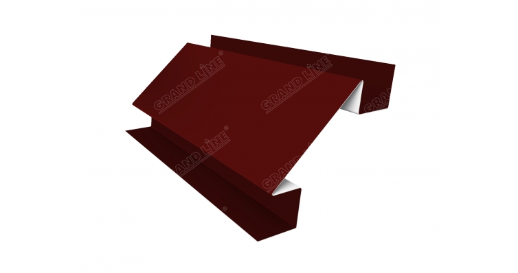 Угол внутренний сложный 75мм 0,5 Satin с пленкой RAL 3011 коричнево-красный