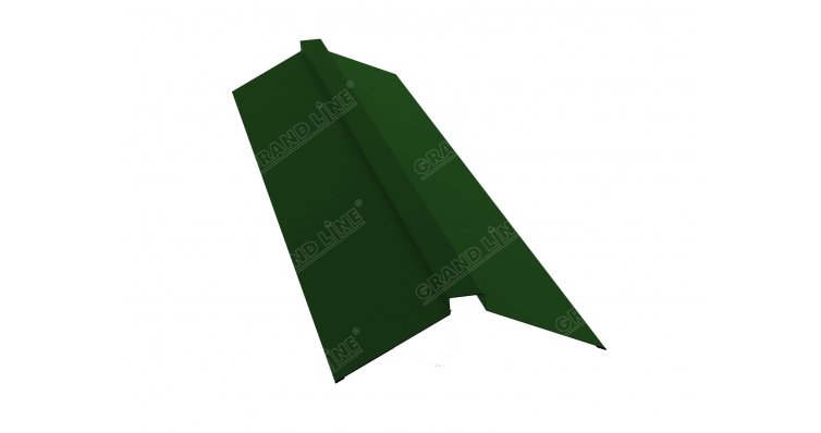 Планка конька плоского 150х40х150 0,45 PE с пленкой RAL 6002 лиственно-зеленый